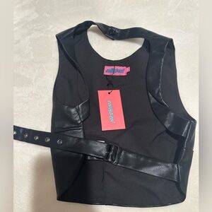 Edikted faux leather crop top size xs in black!